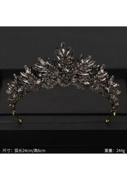 Saf Altın Rengi Vintage Barok Kraliçe Tiara Düğün Taç Gelin Diadem Altın Kristal Rhinestone Kafa Takı Başlığı Düğün Saç Aksesuarları (Yurt Dışından) modelleri