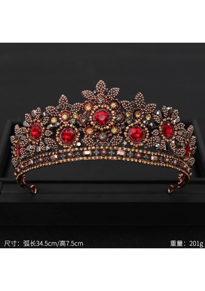 Saf Altın Rengi Vintage Barok Kraliçe Tiara Düğün Taç Gelin Diadem Altın Kristal Rhinestone Kafa Takı Başlığı Düğün Saç Aksesuarları (Yurt Dışından) indirimleri
