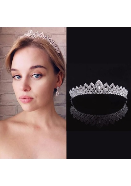 Altın Gül Yeni Avrupa ve Amerika Muhteşem Kristal Takı Tiara Taç Alaşım Rhinestone Gelin Küçük Taç Kafa Düğün Headdress (Yurt Dışından) fiyatları