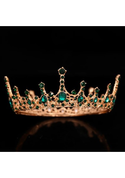 Yeşil Düğün Taç Altın Gümüş Renk Rhinestone Kristal Diadem Kraliçe Taç Prenses Tiaras Gelin Saç Takı Parti Saç Aksesuarları (Yurt Dışından)