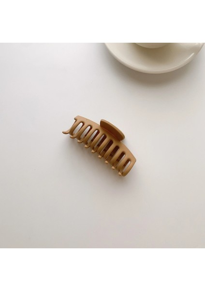 Saç Pençeleri Stili E-1 Yeni Kore Güz ve Kış Süt Çay Rengi Kahverengi Akrilik Saç Pençeleri Klipler Çok Renkli Geometrik Mat Saç Tokası Aksesuarları (Yurt Dışından)