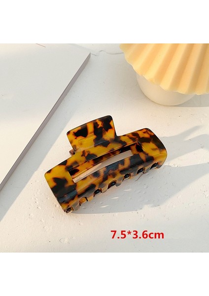 No.1-7.5 cm Biland Yeni Saç Pençe Büyük Geometrik Hollow Kare Kaplumbağa Kabuğu Leopar Asetat Saç Tokası Kadınlar Için Saç Aksesuarları (Yurt Dışından)