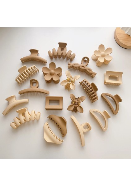 Saç Pençeleri Stili L Beden Yeni Kore Güz ve Kış Süt Çay Rengi Kahverengi Akrilik Saç Pençeleri Klipler Çok Renkli Geometrik Mat Saç Tokası Aksesuarları (Yurt Dışından) modelleri