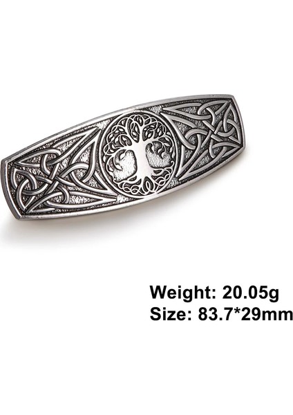 G Hayat Ağacı Gümüş Skyrim Viking Pusula Tokalar Vintage Muska Celtics Düğüm Nordic Runes Hayat Ağacı Barrette Saç Tokası Aksesuarları Kadınlar Için (Yurt Dışından)