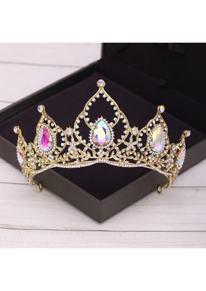 Antik Bronz Kaplama Gelin Tacı Altın Düğün Saç Aksesuarları Kristal Yapay Elmas Gelin Düğün Tiaras ve Taçlar Başlık Diadema Saç Süsleme (Yurt Dışından) modelleri