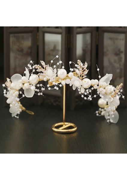 A-31 Inci Çiçek Altın Kafa Kristal Takı Düğün El Yapımı Kristal Başlık Saç Dekorasyon Aksesuarları Gelin Tiara Headdress (Yurt Dışından) fırsatları