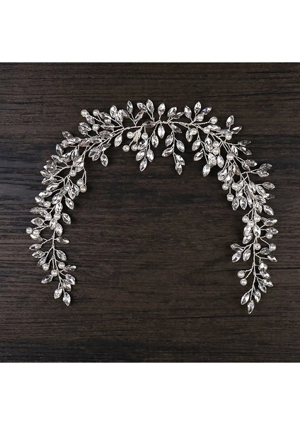 Gümüş Rengi Ailibride Inci Kristal Kafa Düğün Saç Asma Tiara Kafa Gelin Başlığı Gelin Saç Takı Düğün Saç Aksesuarı (Yurt Dışından) fırsatları