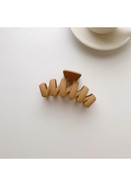 Saç Pençeleri Stili Ben-1 Yeni Kore Güz ve Kış Süt Çay Rengi Kahverengi Akrilik Saç Pençeleri Klipler Çok Renkli Geometrik Mat Saç Tokası Aksesuarları (Yurt Dışından)