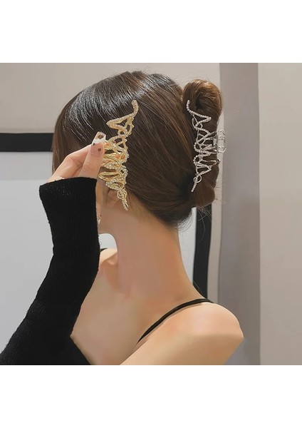 Sfz-4 2021 Yeni Altın Gümüş Taklidi Köpekbalığı Klip Yakalamak Headdress Saç Yakalamak Geri Kafa Firkete Saç Aksesuarları Takı Kore Moda (Yurt Dışından) fırsatları