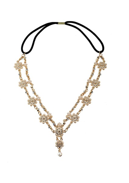 Çiçek Püskül Kafa Takı Kadın Moda Zarif Rhinestone Elastik Kafa Zinciri Tiaras Gelin Düğün Kafa Takı (Yurt Dışından) fiyatları