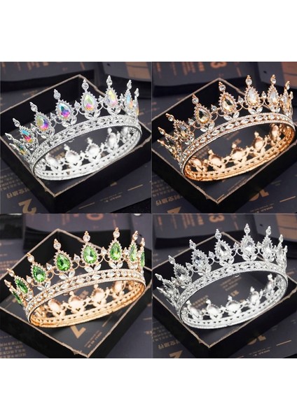 Renkleri Özelleştir Gelin Kraliyet Mor Kristal Kraliçe Kral Tiaras ve Taçlar Gelin Pageant Diadem Kafa Süs Düğün Saç Takı Aksesuarları (Yurt Dışından)