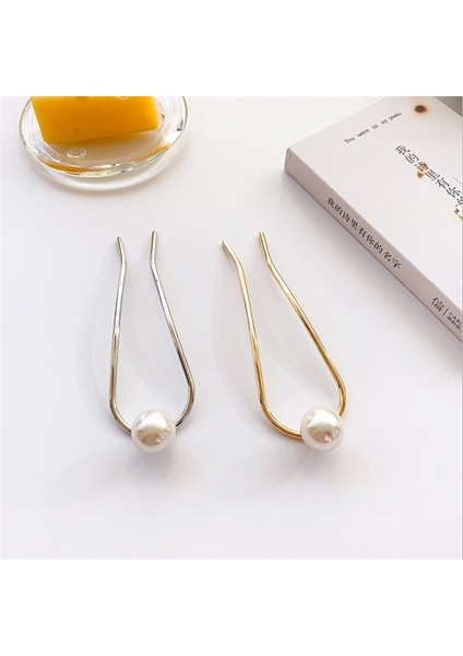 Gümüş 10CM Uzunluk Moda Kadınlar Simüle Inci U Şekli Tokalar Metal Barrette Klip Gelin Saç Aksesuarları Düğün Saç Tasarım Araçları (Yurt Dışından) fırsatları