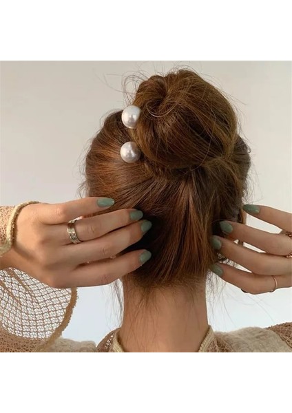 Gümüş 10CM Uzunluk Moda Kadınlar Simüle Inci U Şekli Tokalar Metal Barrette Klip Gelin Saç Aksesuarları Düğün Saç Tasarım Araçları (Yurt Dışından) indirimleri