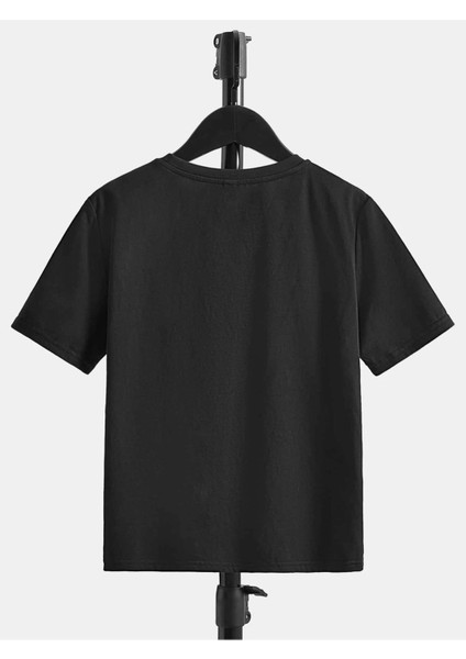 Blacksokak Erkek Çocuk Siyah Japon Figür Baskılı Oversize Bisiklet Yaka Tshirt fiyatları