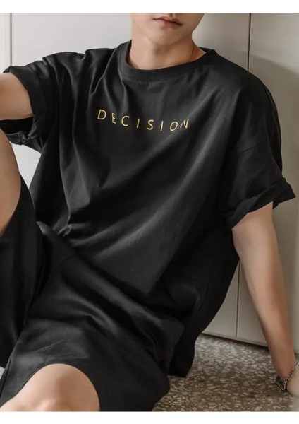 Blacksokak Erkek Siyah Decision Baskılı Oversize T-Shirt fiyatları