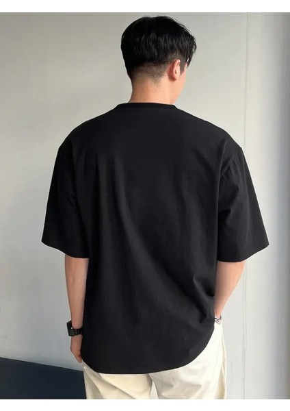 Blacksokak Erkek Siyah Decision Baskılı Oversize T-Shirt modelleri
