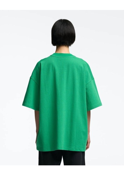 Blacksokak Kadın Yeşil Wastbhva Studıo Baskılı Oversize Bisiklet Yaka Tişört modelleri