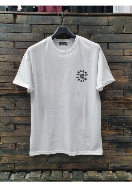Unisex Beyaz Como La Flor Con Canto Amor Sırt Baskılı Ön Gögüs Baskı Tshirt