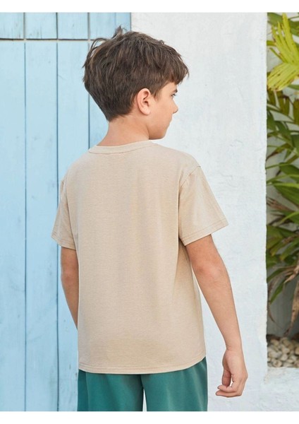 Blacksokak Kids Erkek Çocuk Bej Floral Baskılı Tişört fiyatları