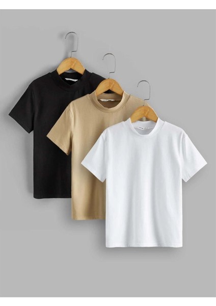 Blacksokak Unisex Çok Renkli Oversize Bisiklet Yaka Tshirt