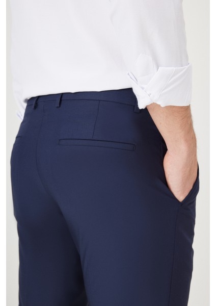 AC&Co / Altınyıldız Classics Erkek Lacivert Slim Fit Dar Kesim Klasik Yan Cep Pantolon