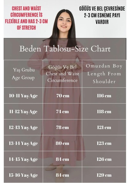 Genc Kiz Elbise Uzun Kollu Tesettür Uygun Jile