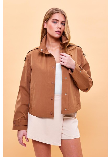 Kadın Yula Taş Gabardin Kısa Ceket modelleri