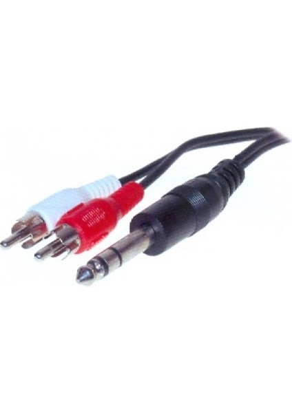 6.3mm Jak / 2 Rca Audio Uzatma Kablosu 1,5m