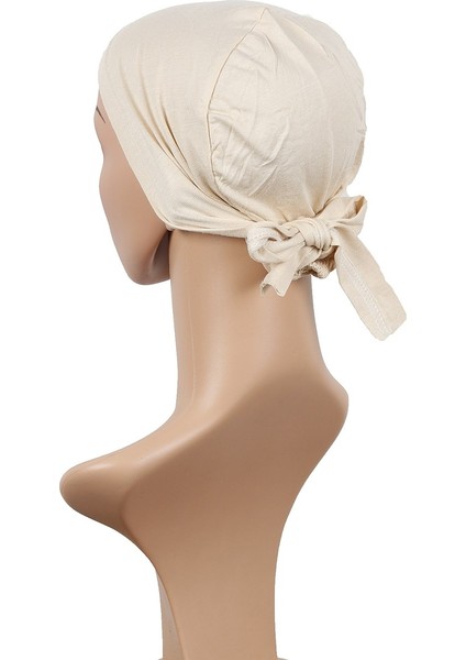 Likralı Bağlı Bone 2509-20 Ekru