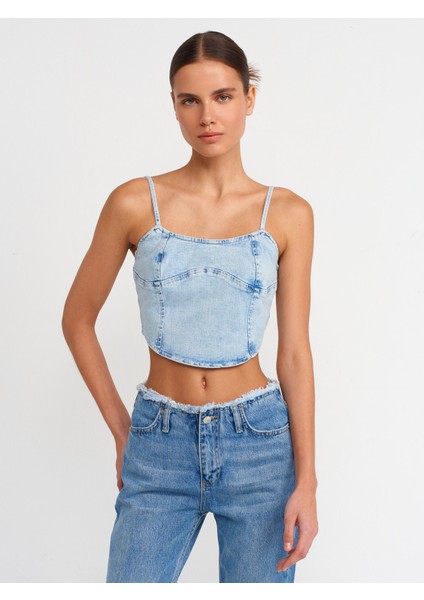 50713 Kar Yıkama Denim Top-Mavi