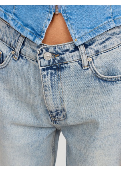 71426 Düşük Bel Kar Yıkama Denim Pantolon-Tint fırsatları