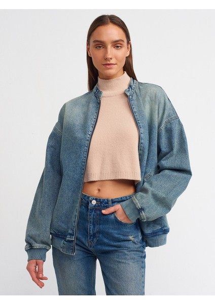 65340 Kar Yıkama Uzun Bomber Mont-Tint