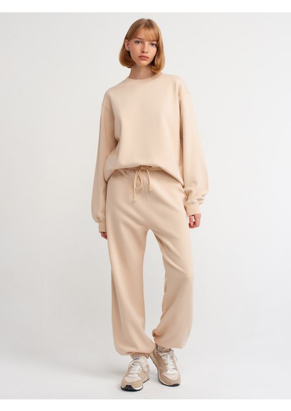 70458 Basic Jogger Pantalon-Açık Bej