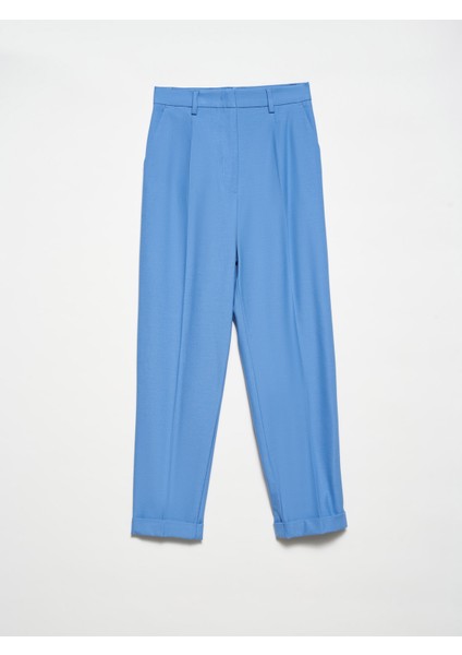 71181 Kıvrık Paça Düz Fit Pantolon-Mavi