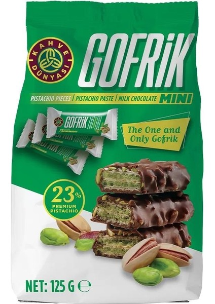 Mini Gofrik Antep Fıstıklı Poşet Çikolata 125 gr x 4 Adet