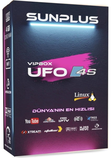 Vıpbox Ufo 4s Uydu Alıcısı 4gb Ram Dünyanın En Hızlısı