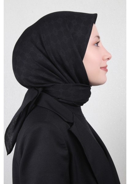 Elegance Monogram Eşarp 4107-6 Siyah fiyatları