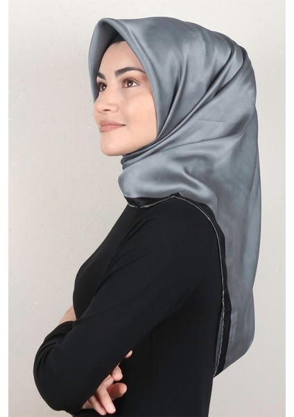 Düz Ipek Eşarp 7208701-375 Gümüş