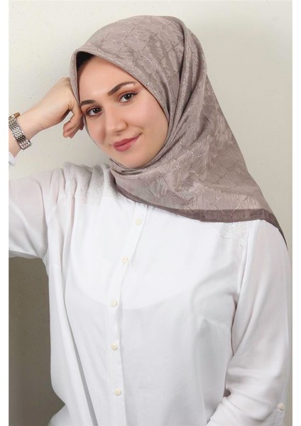 Ipeksi Monogram Eşarp 8086-8 Koyu Taş