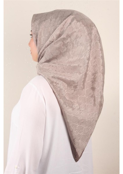Ipeksi Monogram Eşarp 8086-8 Koyu Taş