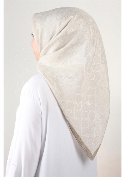 Ipeksi Monogram Eşarp 8086-24 Kemik