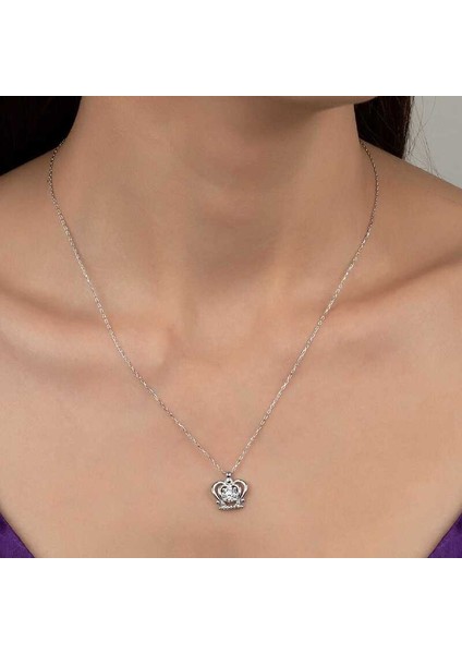 Swarovski Taşlı Gümüş Melek Bayan Kolye