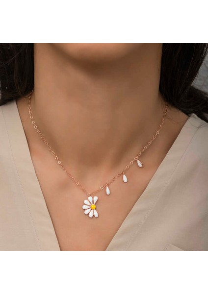 Gümüş Rose Papatya Seviyor Sevmiyor Bayan Kolye fiyatları