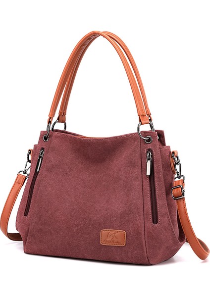 Kanvas Kadın Omuz Çantası Basit Bez Çanta Öğrenci Edebi Crossbody Büyük Kapasiteli Kadın Çantası (Yurt Dışından)