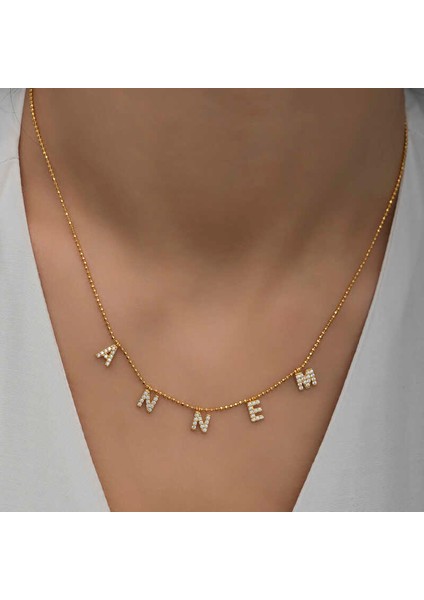 ​gümüş Gold Annem Yazılı Bayan Kolye