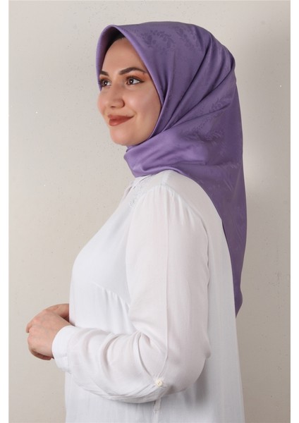 Jakarlı Ipeksi Eşarp 3089-20 Leylak
