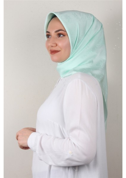 Jakarlı Ipeksi Eşarp 3089-5 Su Mavisi