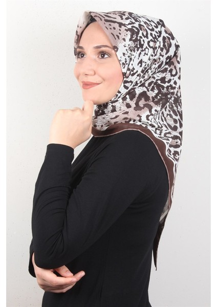 Piramit Krep Eşarp 116-0006-02 Kahve