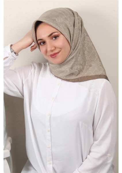 Ipeksi Monogram Eşarp 8086-2 Çöl Kahvesi