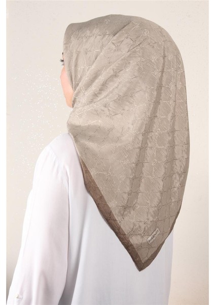 Ipeksi Monogram Eşarp 8086-2 Çöl Kahvesi